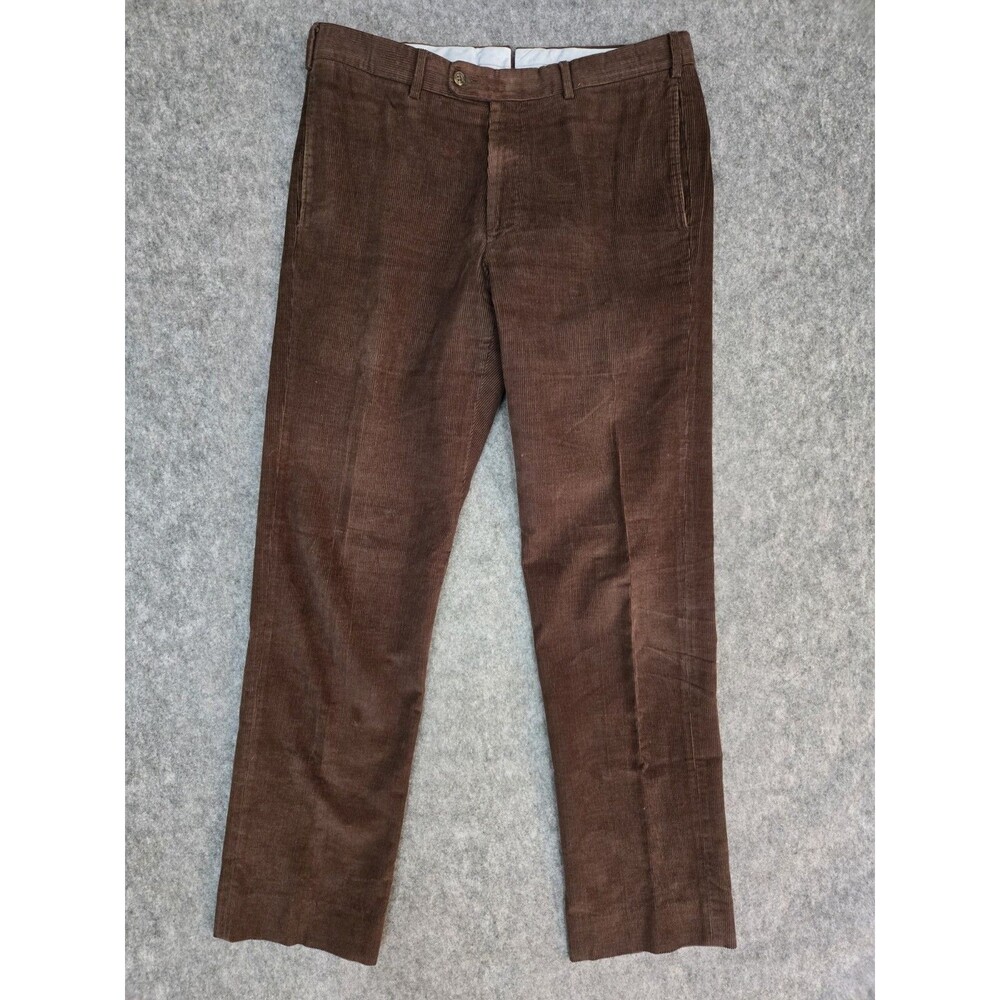 Sid Mashburn Brown Cotton Corduroy 5-Pocket Chino Pants Mens 34x33 USA Hand Made